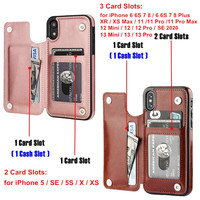 Luksusowy skórzany pokrowiec Premium Slim Fit dla iPhone 13 11 12 mini Pro XR XS Max X 6 7 8 Plus portfel na karty portfel odporny na wstrząsy etui z klapką 6